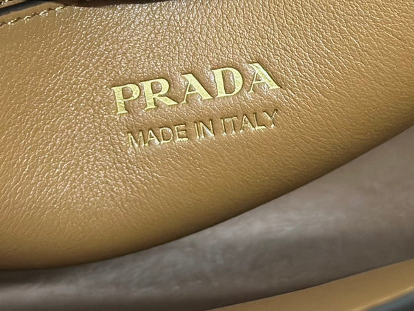 Pra 1BA418 Small Shopping Double Bag 28cm Brown Cowhide 267514