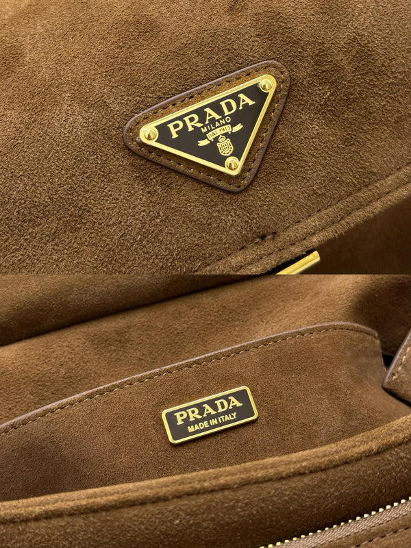 Pra Messenger Bag 30cm Brown Suede 267418