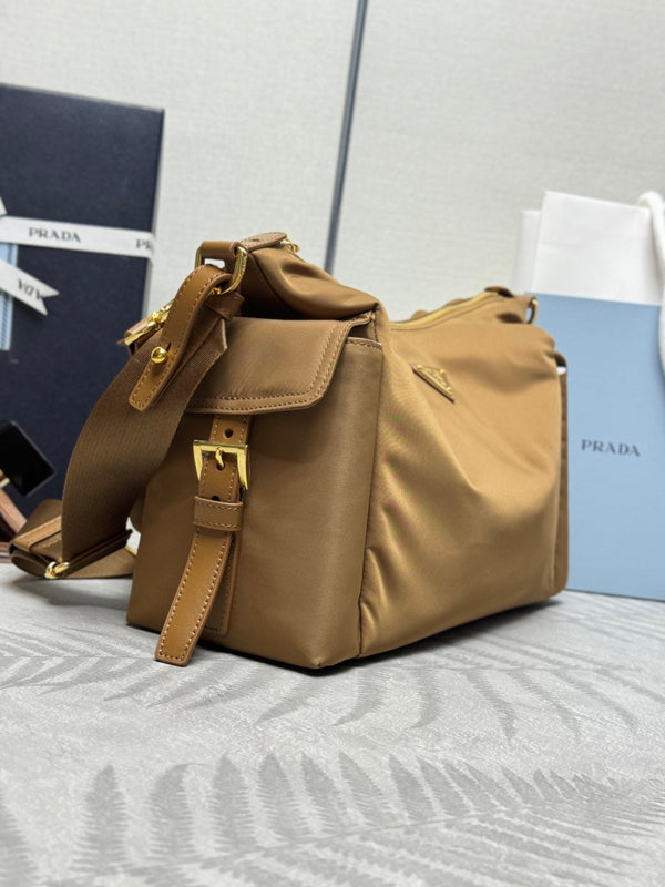 Pra Explorer Bag 32cm Brown Nylon and Calfskin 267412