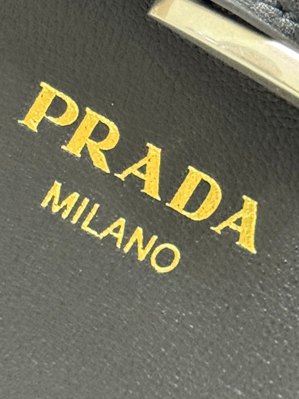 Pra Double Shopping Bag 32cm Black Cowhide 267277