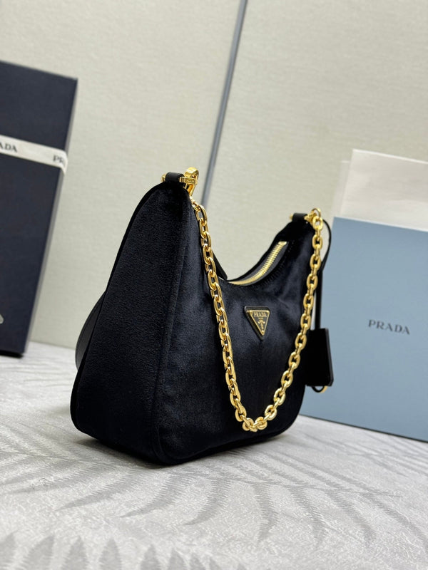 Pra Velvet Hobo Black Should Bag 267179