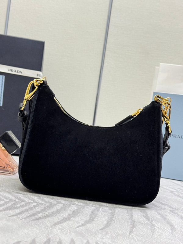 Pra Velvet Hobo Black Should Bag 267179