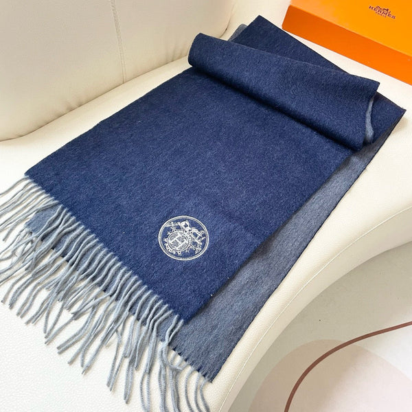 HM 25 200cm Scarf Blue Cashmere 825628