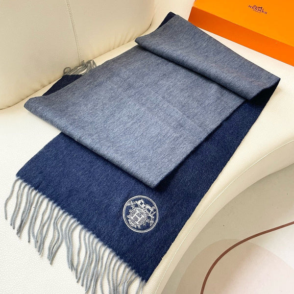 HM 25 200cm Scarf Blue Cashmere 825628