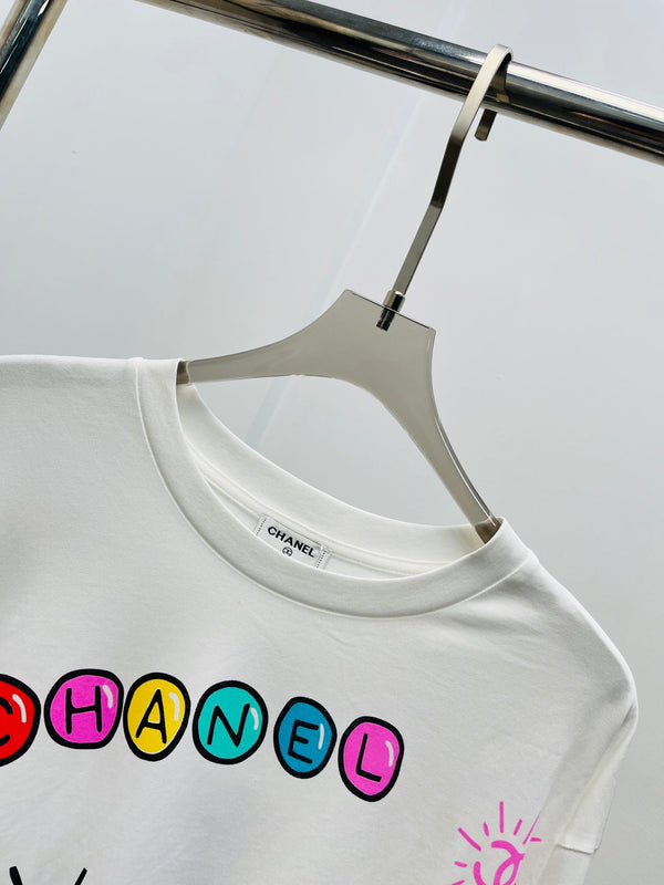 CC 25 Graffiti Print Long-Sleeve Loose Fit Cotton