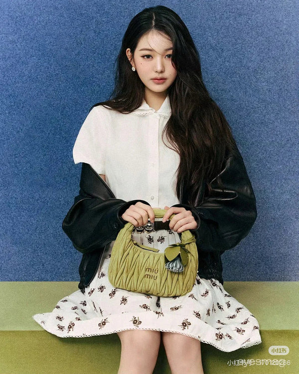 Miumiu Short Flower Skirt White Cotton