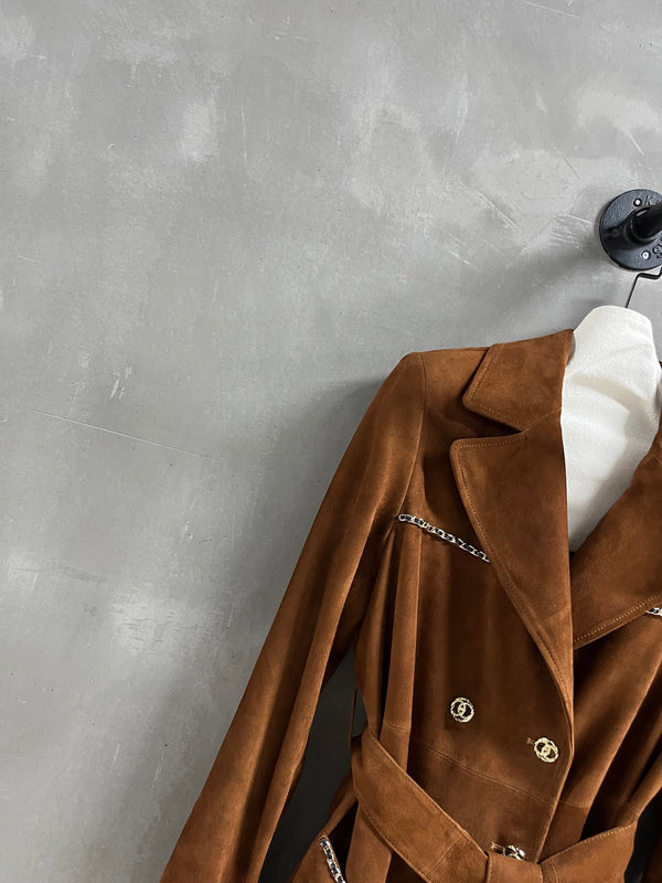 CC 25 Chain Trench Coat Blend Tan Cashmere
