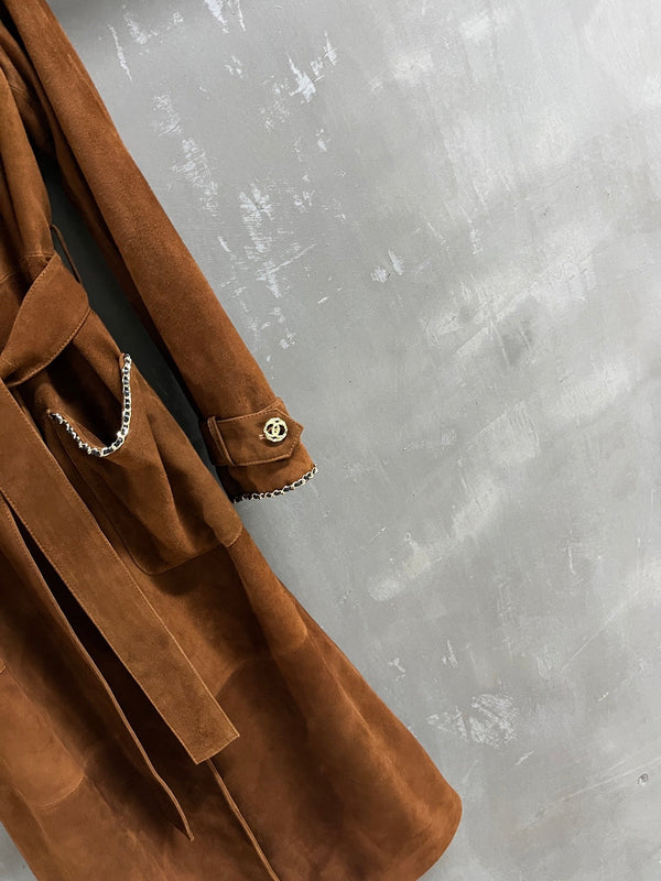 CC 25 Chain Trench Coat Blend Tan Cashmere