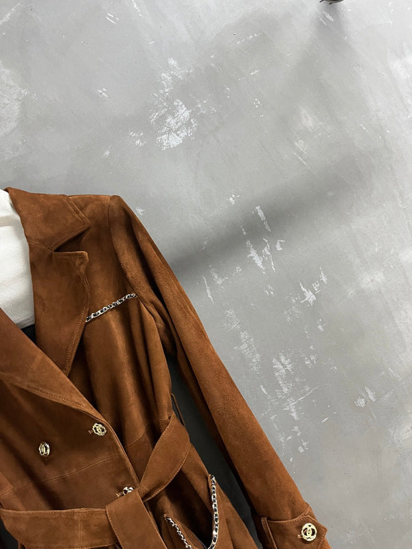 CC 25 Chain Trench Coat Blend Tan Cashmere