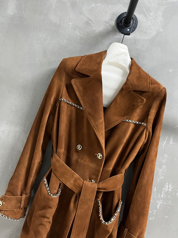 CC 25 Chain Trench Coat Blend Tan Cashmere