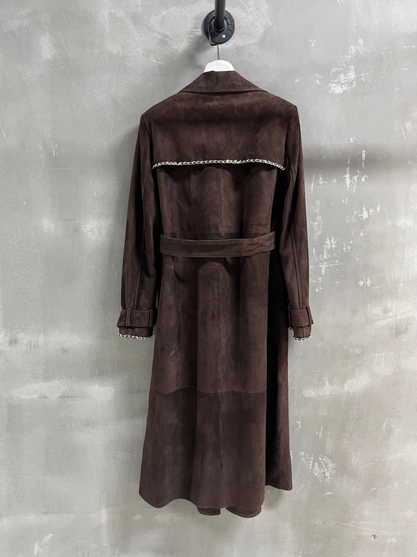 CC 25 Chain Trench Coat Blend Chocolate Brown Cashmere