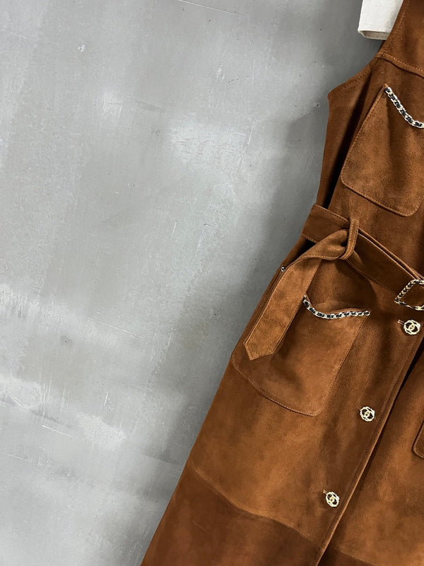 CC 25 Chain Trench Vest Coat Blend Tan Cashmere