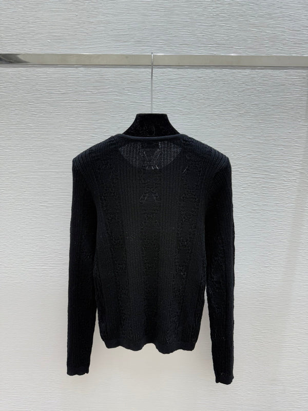 CC 25 Crew Neck Knit Long Sleeve Sweater Wool