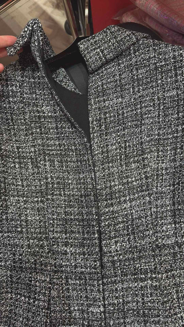 CC 110cm Long Dress Gray Tweed