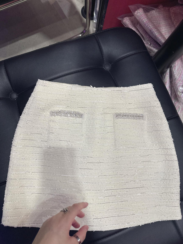 CC Hand-Made Beaded Set White Cotton