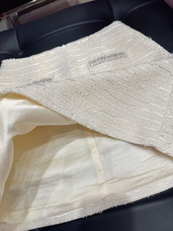 CC Hand-Made Beaded Set White Cotton