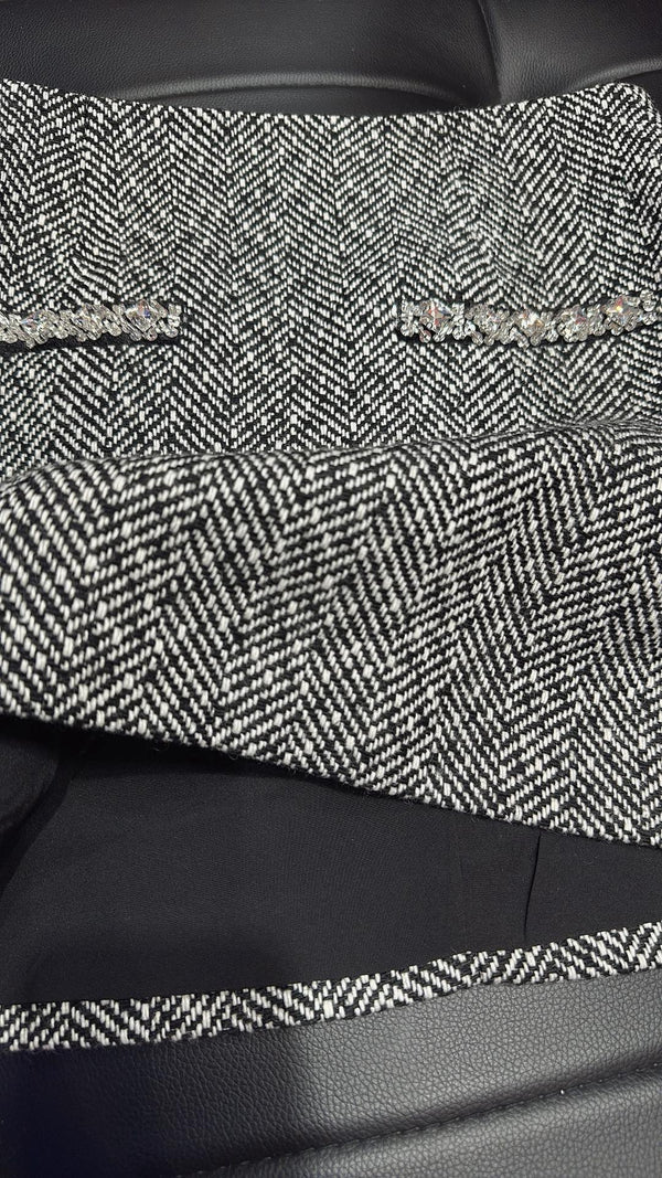 CC Hand-Made Beaded Set Gray Cotton