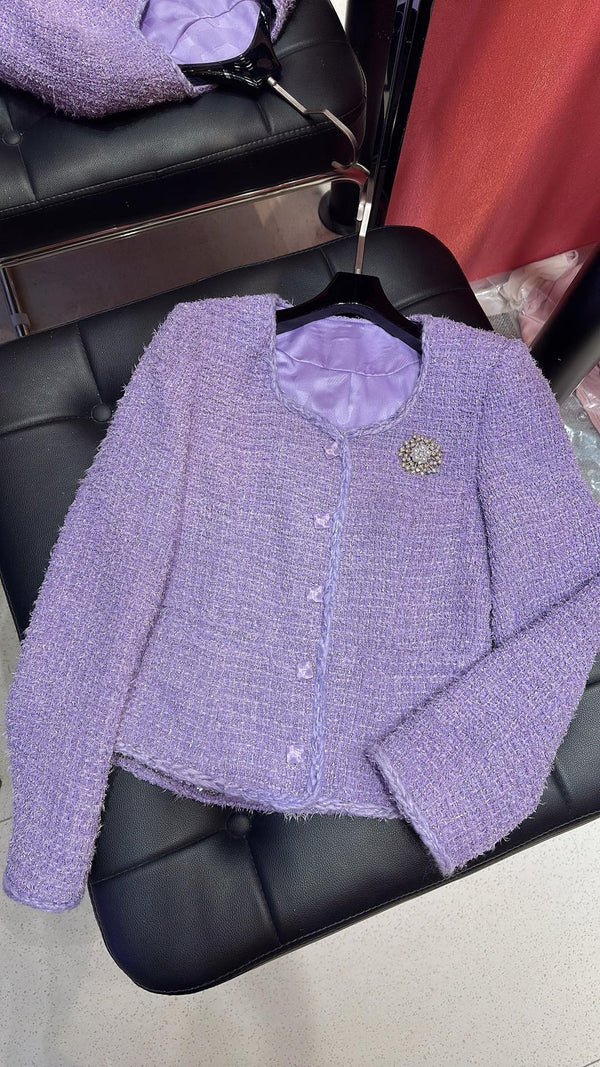 CC Brooch Jacket Lavender Polyester