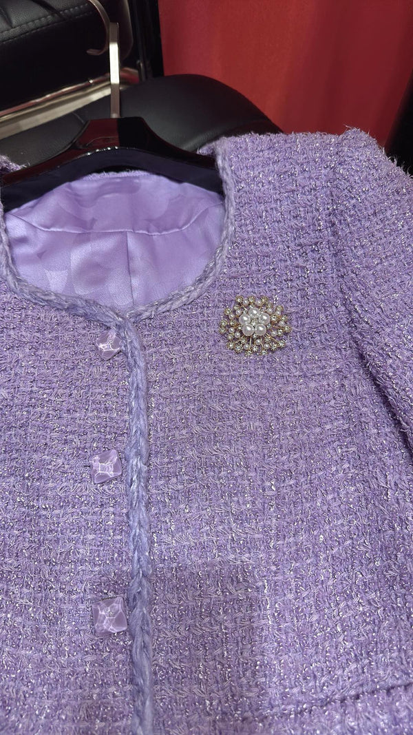 CC Brooch Jacket Lavender Polyester