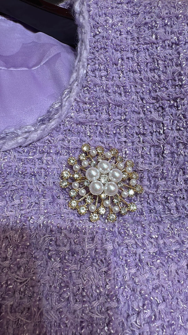 CC Brooch Jacket Lavender Polyester