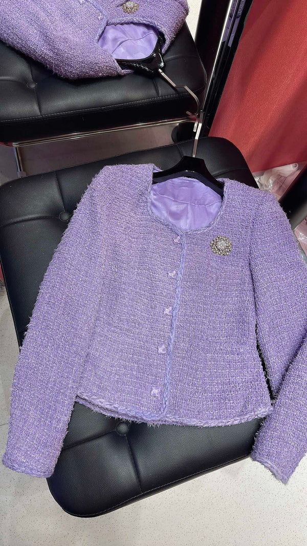 CC Brooch Jacket Lavender Polyester