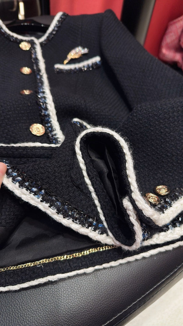 CC 25SS Classic Fragrance Style Jacket Black Wool