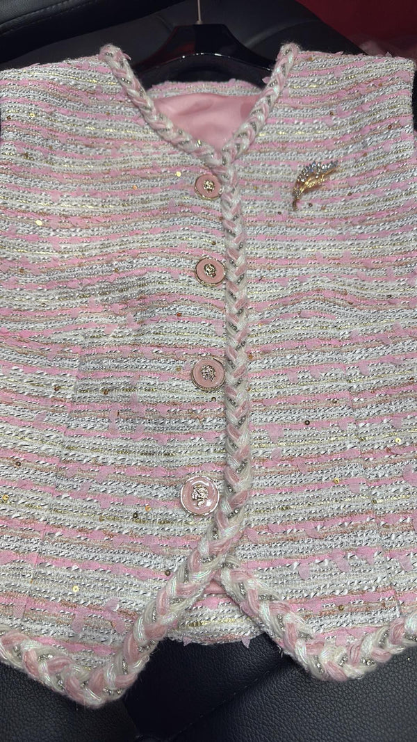 CC 25 Sleeveless Vest Jacket Pink Polyester