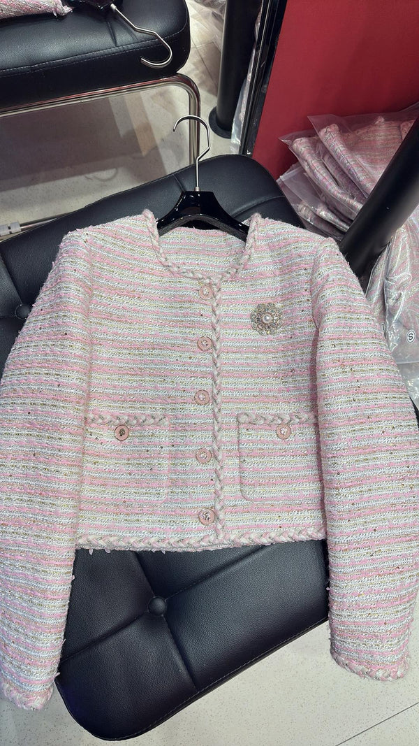 CC 25 Braided Jacket Light Pink Cotton