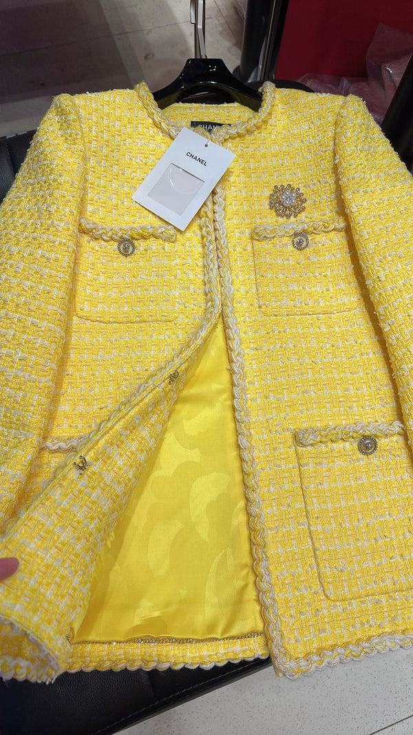CC Long Sleeve Jacket Yellow Cotton