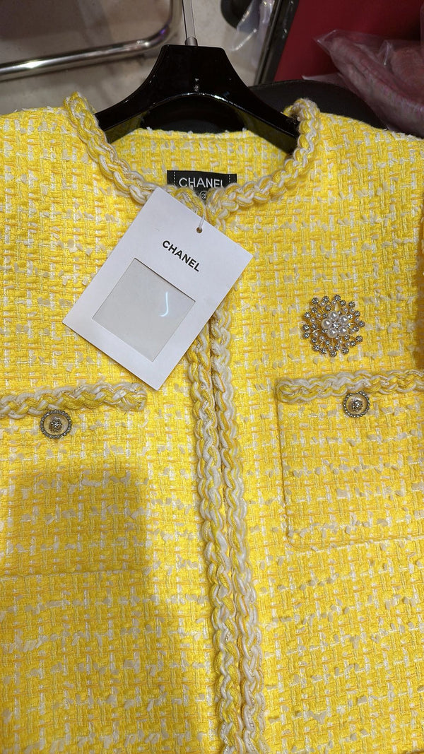 CC Long Sleeve Jacket Yellow Cotton
