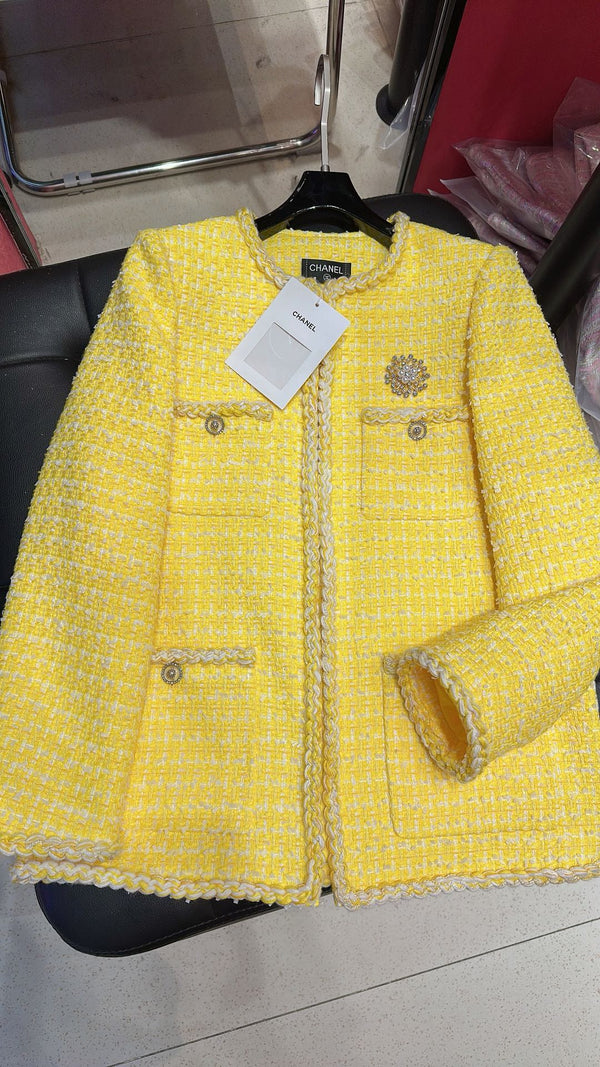 CC Long Sleeve Jacket Yellow Cotton