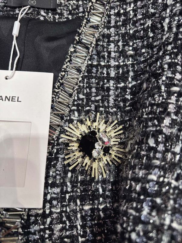 CC 25Ss Middle Length Coat Black Leather Belt