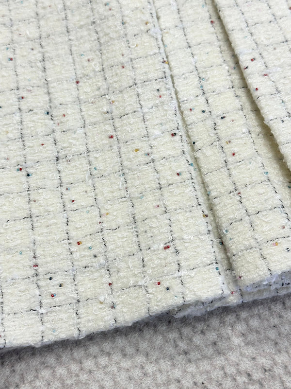 CC 25A Beaded Plaid Tweed Skirt