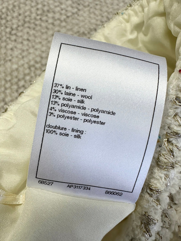 CC 25A Beaded Plaid Tweed Skirt