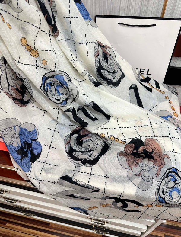CC Floral Double C Cashmere Long Scarf 828807