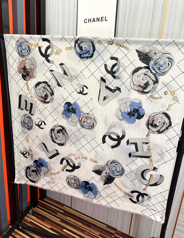 CC Floral Double C Cashmere Long Scarf 828807