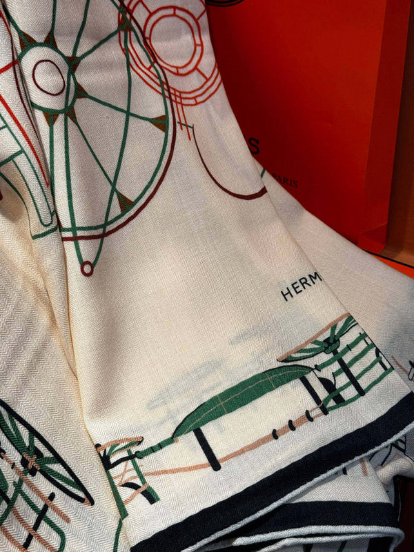 HM Double-Sided Square Scarf 140cm White Cashmere 828711