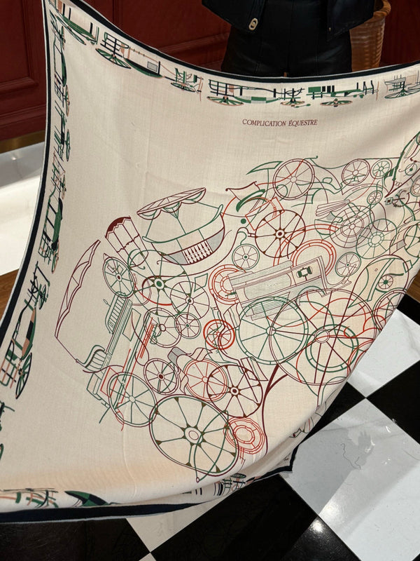 HM Double-Sided Square Scarf 140cm White Cashmere 828711