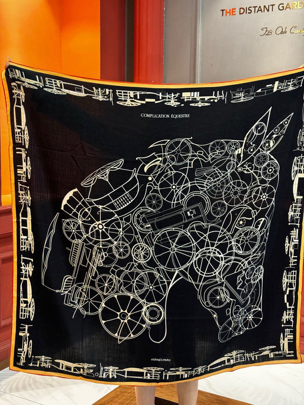 HM Double-Sided Square Scarf 140cm Black Cashmere 828710