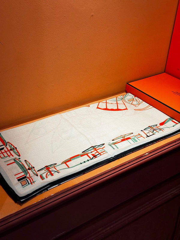 HM Double-Sided Square Scarf 140cm White Cashmere 828709