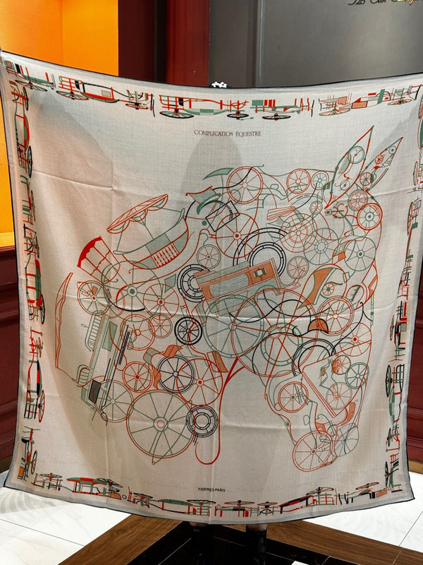 HM Double-Sided Square Scarf 140cm White Cashmere 828709