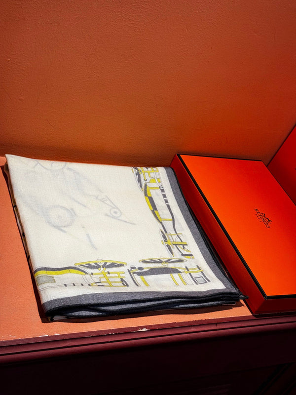 HM Double-Sided Square Scarf 140cm White Cashmere 828708