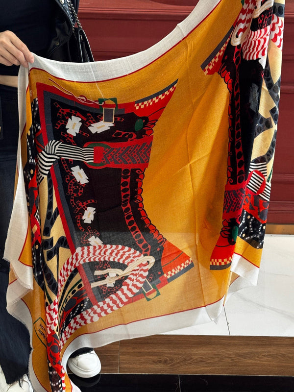 Sciarpa lunga HM Saddle 200 cm in cashmere arancione 828664