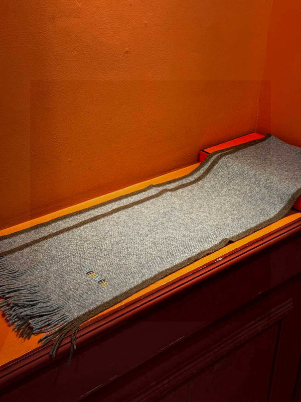 HM Knitted Long Scarf 180cm Gray Cashmere 828646