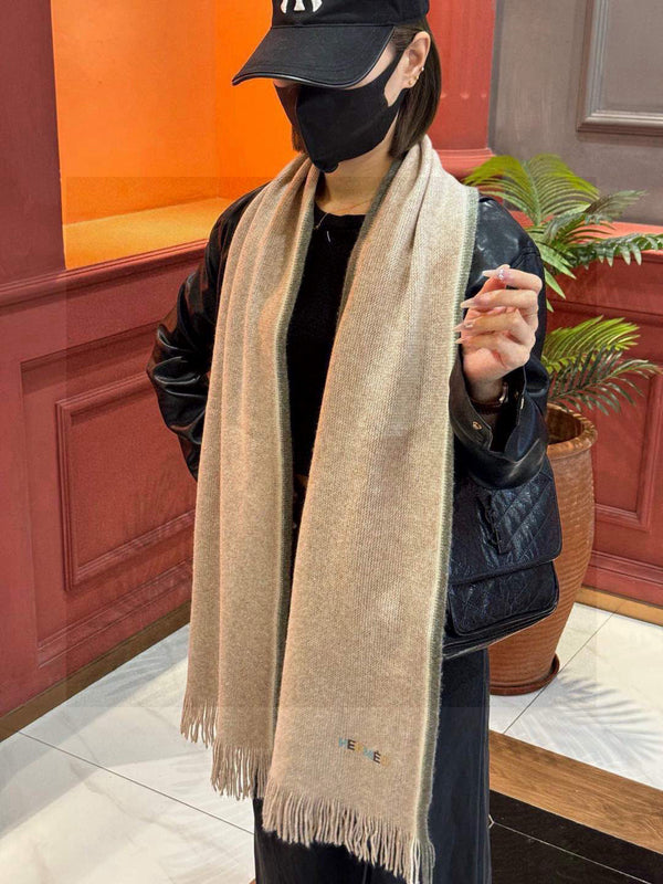 HM Knitted Long Scarf 180cm Gray Cashmere 828645