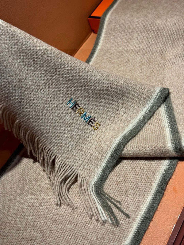 HM Knitted Long Scarf 180cm Gray Cashmere 828645