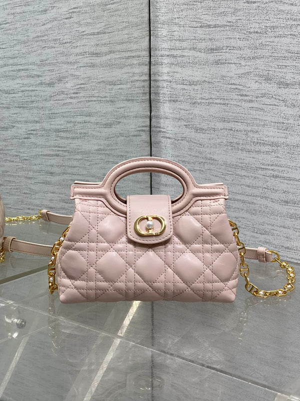 CD Jolie Top Handle Mini Chain Bag 19cm Pink Cowhide