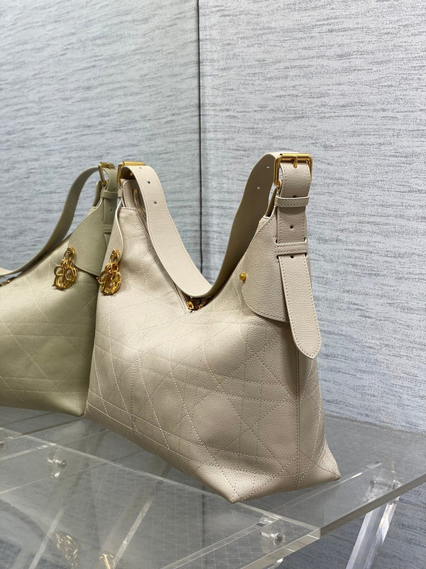 CD VOYAGE Handbag 34cm Cream Cowhide