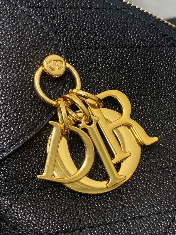 CD VOYAGE Handbag 28cm Black Cowhide