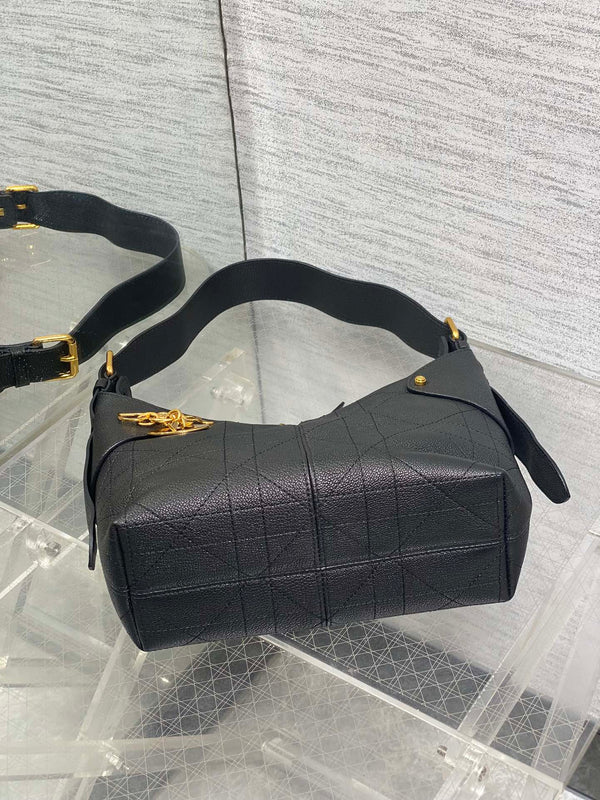 CD VOYAGE Handbag 23cm Black Cowhide